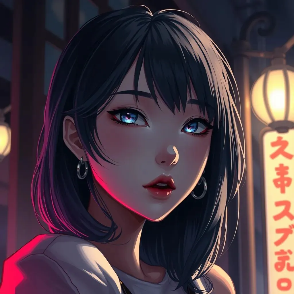  retrato de una mujer, calle iluminada con neón, atractivo misterioso, pintura digital, artstation, arte conceptual de anime, suave, enfoque nítido, ilustración, nisioisin, fujino omori, ikumi hino