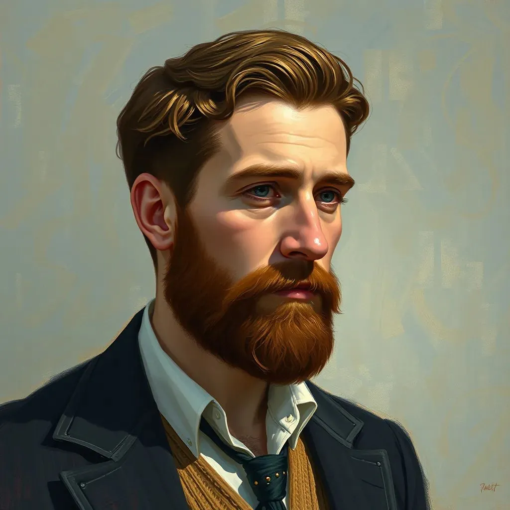  retrato de un hombre, inspirado en Monet, suaves pinceladas, juego de luz, artstation, arte conceptual, ilustración, Claude Monet, Camille Pissarro, Pierre-Auguste Renoir